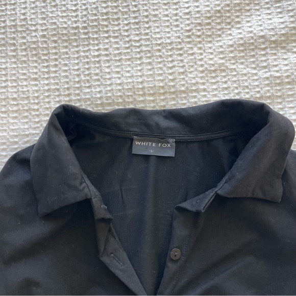 White Fox Boutique Crop Polo Longsleeve Top - Picture 2 of 3